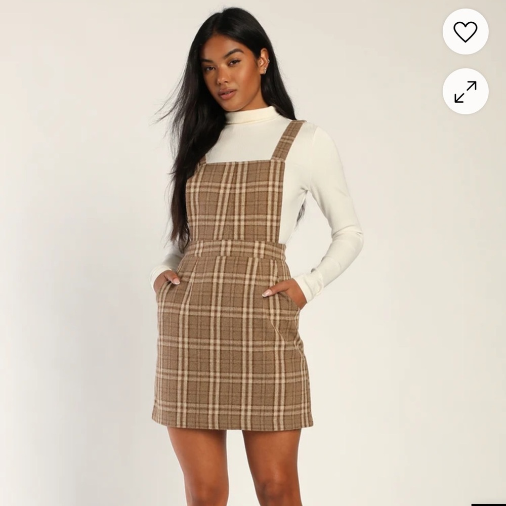 Lulu's Brown Tan Turtleneck Mini Sundress